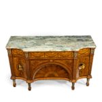 A satinwood Sheraton Revival breakfront marquetry commode top
