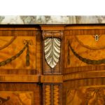 Satinwood Sheraton Revival breakfront marquetry commode detail
