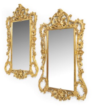 A pair of Victorian giltwood mirrors in the Chippendale style