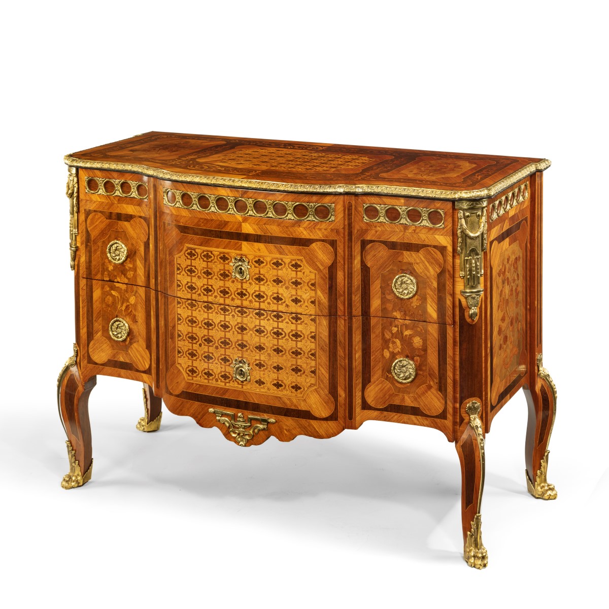 A French kingwood marquetery commode,
