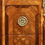 A French kingwood marquetery commode handle detail