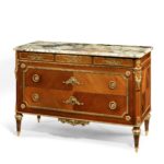French marble topped kingwood commode