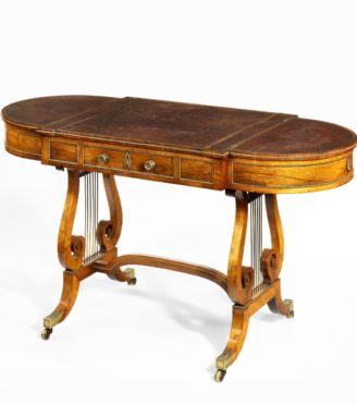 A Regency period rosewood sofa games table attributed to Gillows of Lancaster