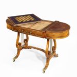Regency period rosewood sofa games table attributed to Gillows of Lancaster top open games board
