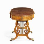 Regency period rosewood sofa games table attributed to Gillows of Lancaster side