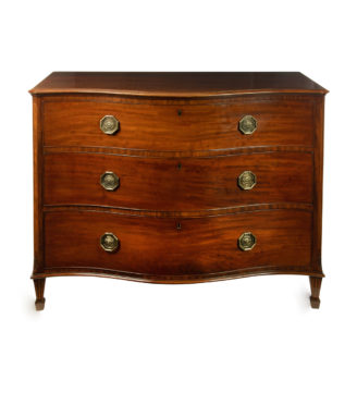 A George III mahogany serpentine chest of drawers