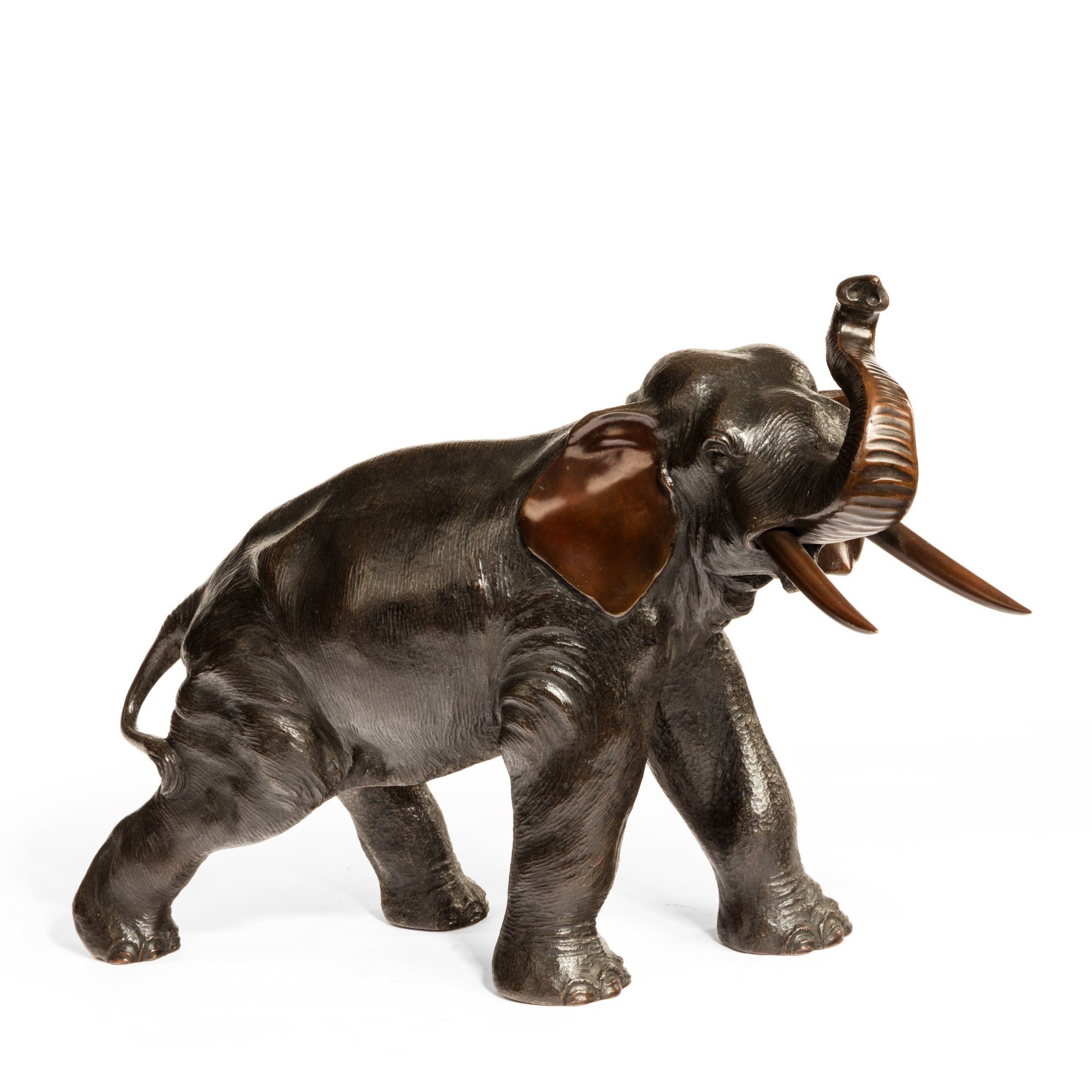 A Meiji period bronze elephant by Genryusai Seiya