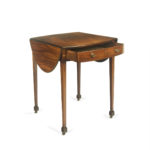 A George III mahogany Pembroke table down open