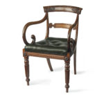 Late Regency rosewood desk chair attributed to Gillows