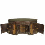 A very large mahogany centrepiece partners’ desk open