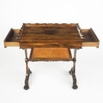 A George IV rosewood tray top table, attributed to Gillows drawers