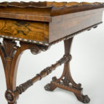 A George IV rosewood tray top table, attributed to Gillows corner