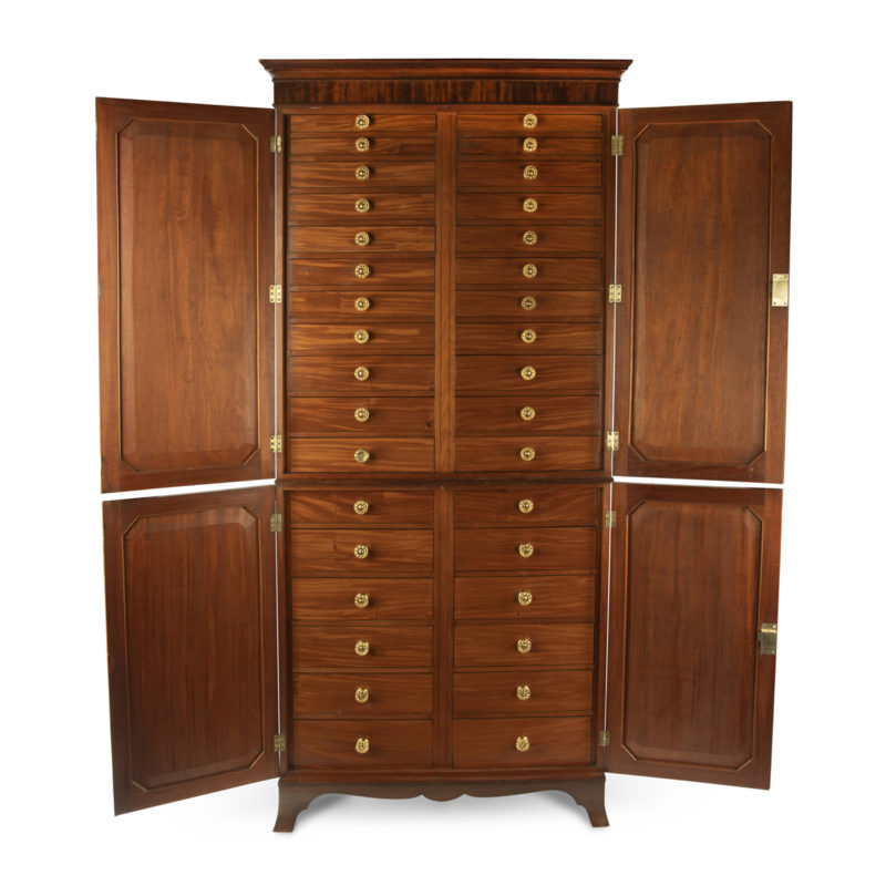 A late George III mahogany collector’s cabinet,