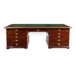 A large and imposing Victorian mahogany partners' desk