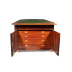 A large and imposing Victorian mahogany partners' desk side open