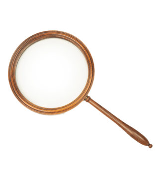 A very large George III rosewood gallery magnifying glass