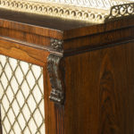 A late Regency rosewood breakfront four door side cabinet details