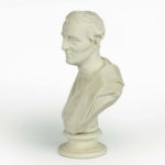 114A white Carrera marble bust of the Duke of Wellington by E W Wyon side