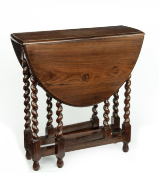An Anglo Indian rosewood barley twist gateleg table