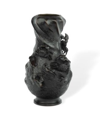 A Meiji bronze vase by Nobuhira