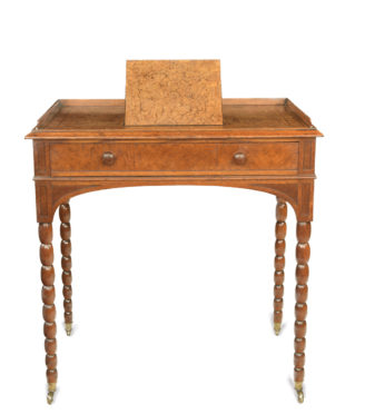 oak and pollard oak witing table attributed to George Bullock
