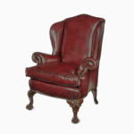 A pair of generous mahogany wing armchair