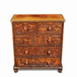 An Anglo-Chinese padouk campaign chest of drawers side details