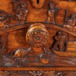 An Anglo-Chinese padouk campaign chest of drawers handle