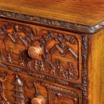 An Anglo-Chinese padouk campaign chest of drawers corner