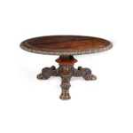 A large George IV brass inlaid rosewood centre table
