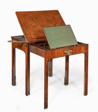 An Anglo-Chinese padouk metamorphic architect’s table - Main image