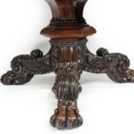 A large George IV brass inlaid rosewood centre table base