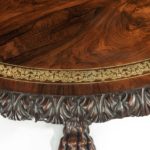 A large George IV brass inlaid rosewood centre table detailing