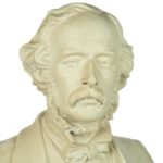 A plaster bust of a Victorian gentleman by Boehm close up