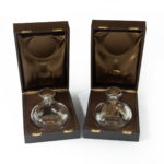 A pair of Sir Winston Churchill glass decanters, by Garrard & Co boxed
