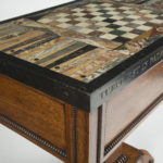An unusual George IV specimen marble backgammon table attributed to Gillows corner