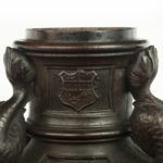 An oak inkwell carved from Lutine timber, dated 1799 details