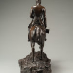 This bronze statuette shows Arthur Wellesley, Duke of Wellington riding his warhorse Copenhagen.