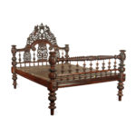 An impressive sissoo wood Anglo-Indian bed