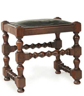 An oak stool from the timber of H.M.S. Britannia