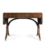 Regency brass-inlaid rosewood sofa table attributed to Gillows - closed