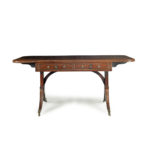 Regency brass-inlaid rosewood sofa table attributed to Gillows - open