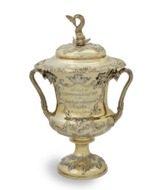An impressive silver gilt Lyme Regis & Charmouth Regatta Cup for 1846 presented by John Attwood M.P. made by Hunt and Roskell