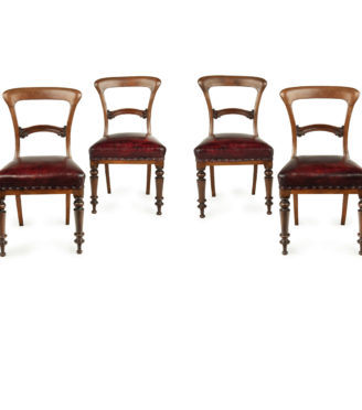 A set of four early Victorian century mahogany dining chairs, formerly the property of Captain Thomas Barker Devon,