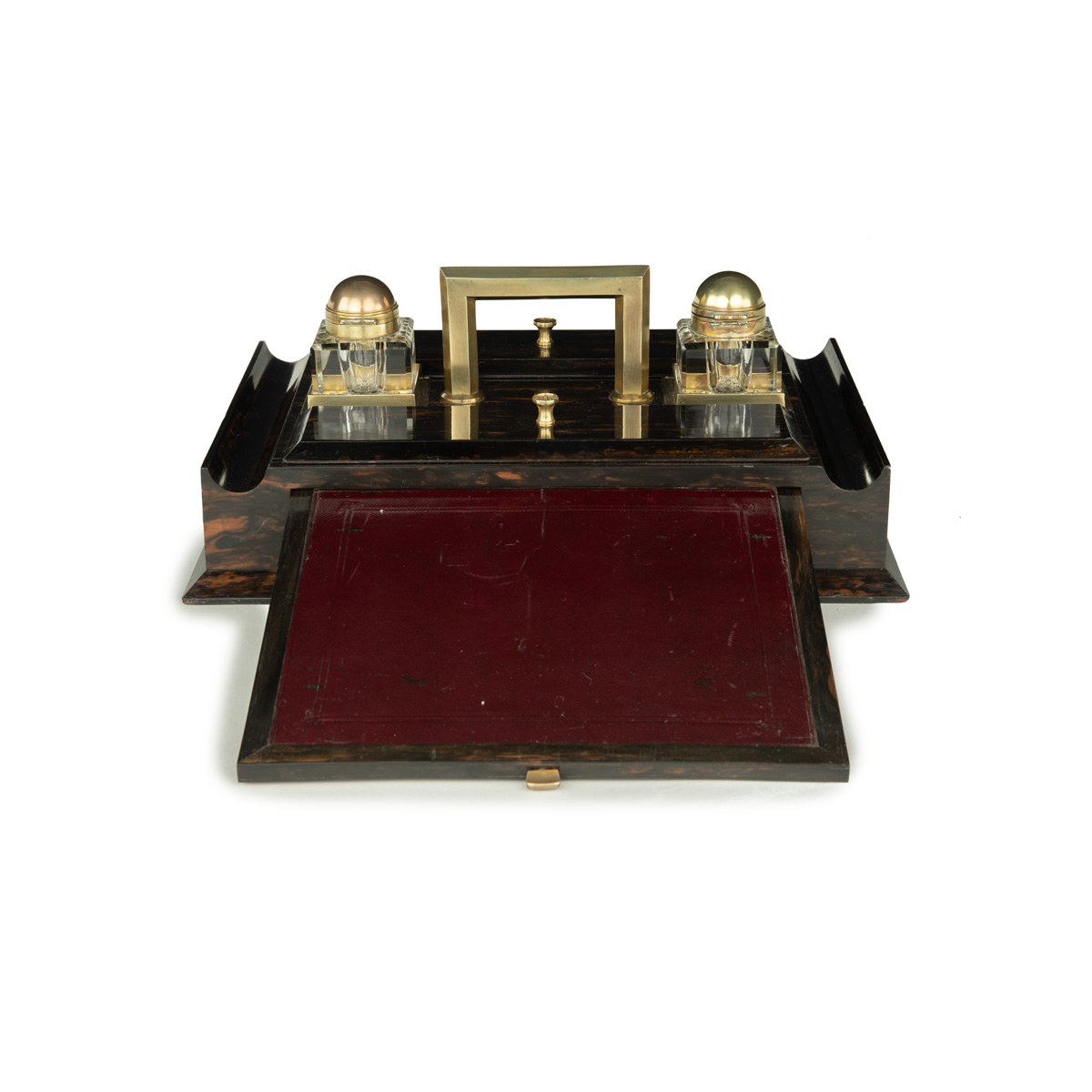 A Victorian coromandel Partners’ Ink Stand by Betjemann & Sons, retailed by Hardy Brothers, Sydney,
