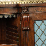 A late Regency rosewood breakfront side cabinet attributed to Gillows details