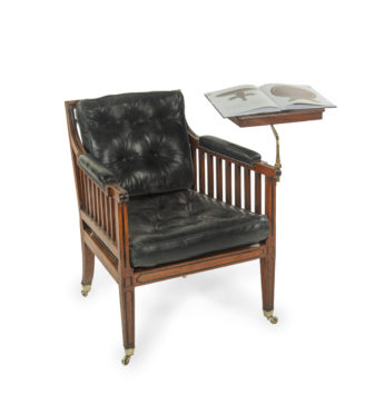 A Regency mahogany library reading chair,