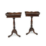 A pair of Victorian rosewood flower or crocus tables, attributed to Gillows