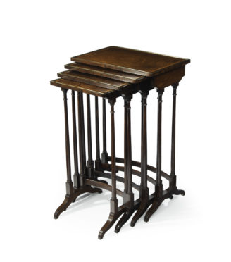 A set of Regency rosewood Quartetto tables, attributed to Gillows