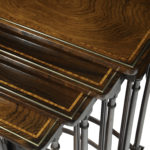 A set of Regency rosewood Quartetto tables, details